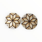 29mm Wood Burned Cabs 8 Point Star